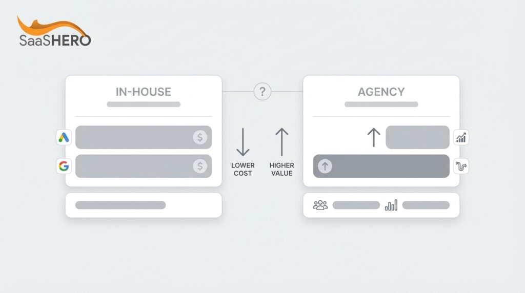 Google Ads Management Cost: In-House vs Agency for B2B SaaS