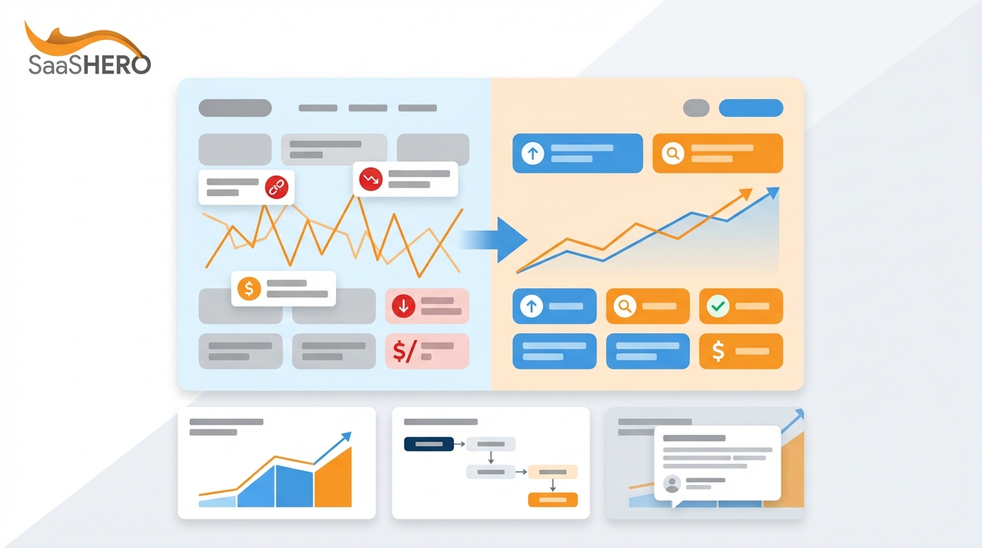 Best Problem Solution Visuals in B2B SaaS Ad Examples